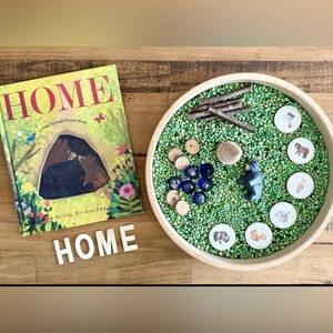 Woodland-Themed Sensory Tray with Book